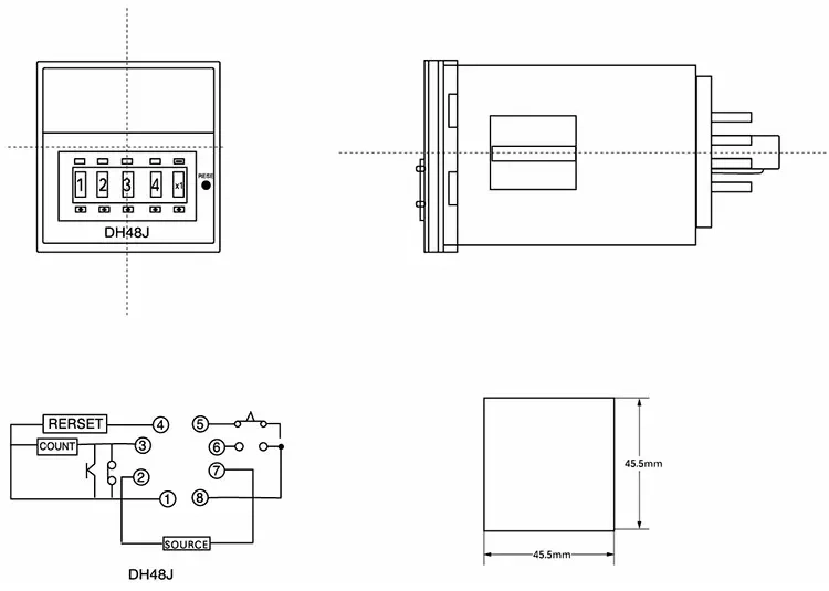 AC110-220V Dh48j Digital Counter Timer Relay