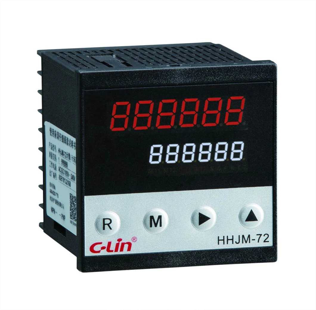 Hhjm-72 Counter/Meter Counter Relay Panled Mounted 72X72mm DC24V 1-999999 Counting Range